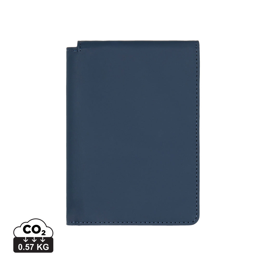 VINGA Baltimore RCS recycled polyester RFID passport cover - Navy