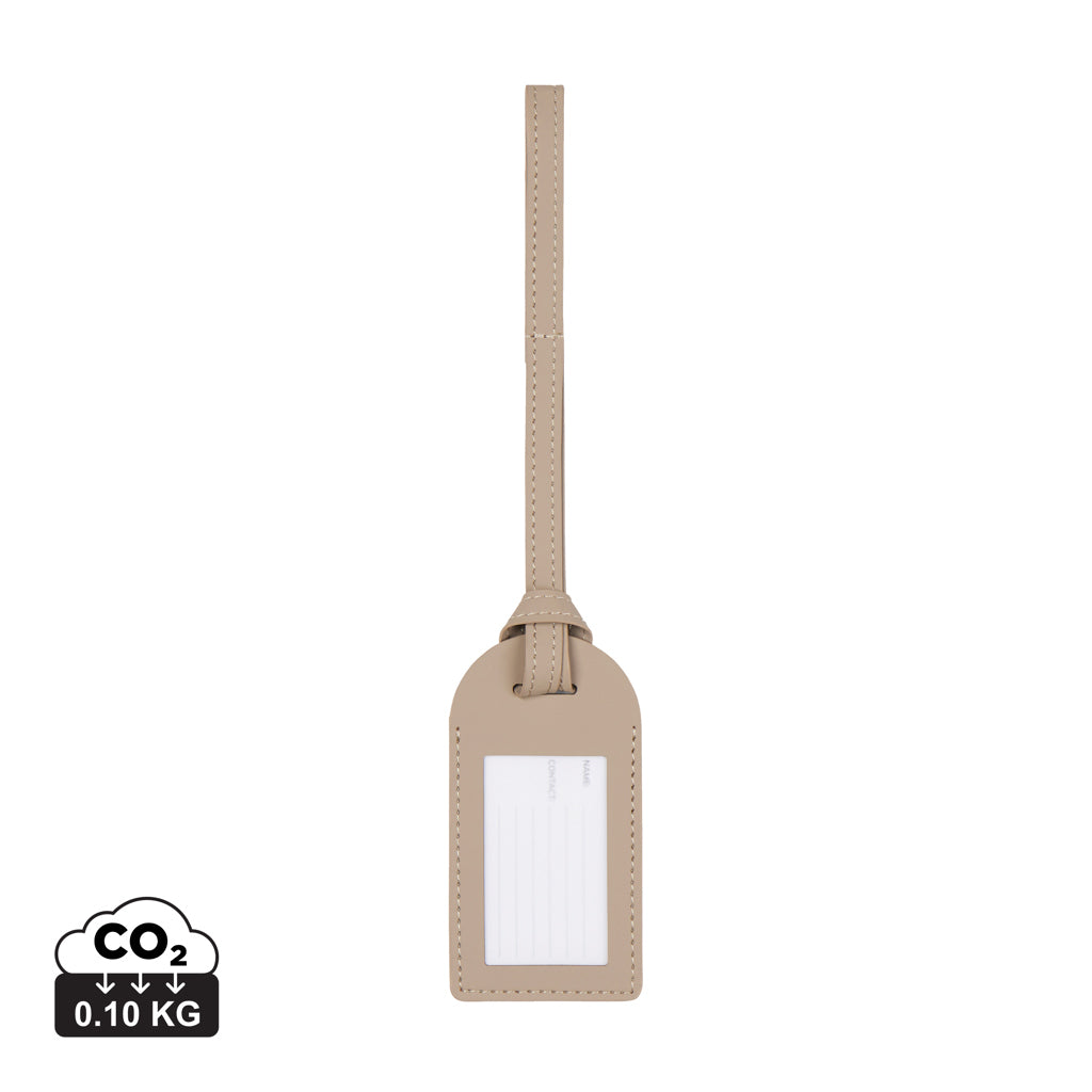 VINGA Baltimore RCS recycled polyester luggage tag - Greige