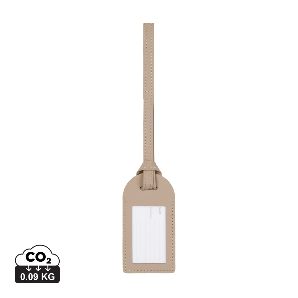 VINGA Baltimore RCS recycled polyester luggage tag - Greige