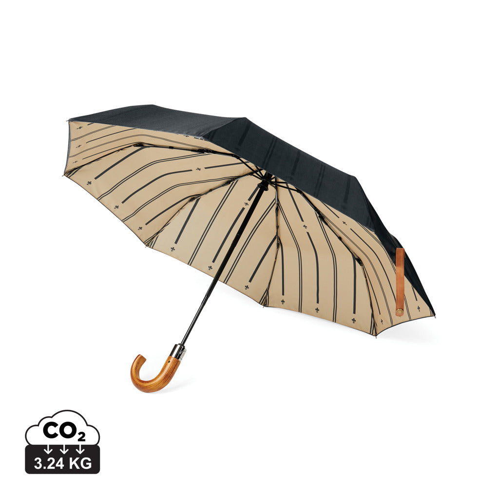 VINGA Bosler AWARE™ recycled pet 21' foldable umbrella - Black