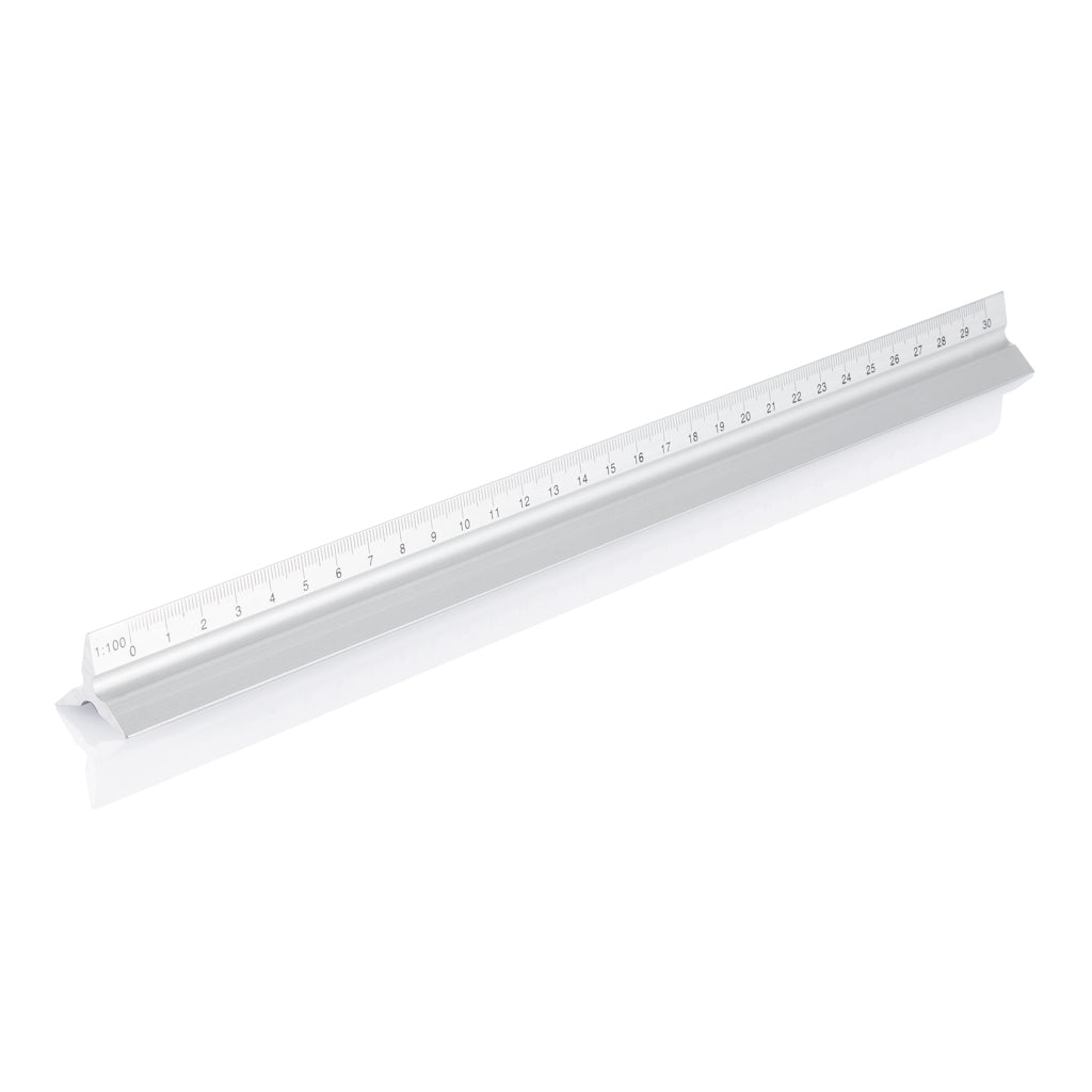 Aluminium triangle rule - 30cm - Silver