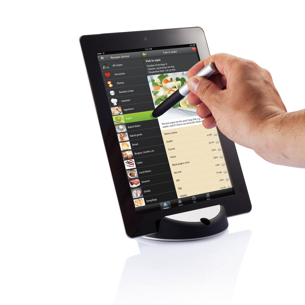 Chef tablet stand with touchpen - Black