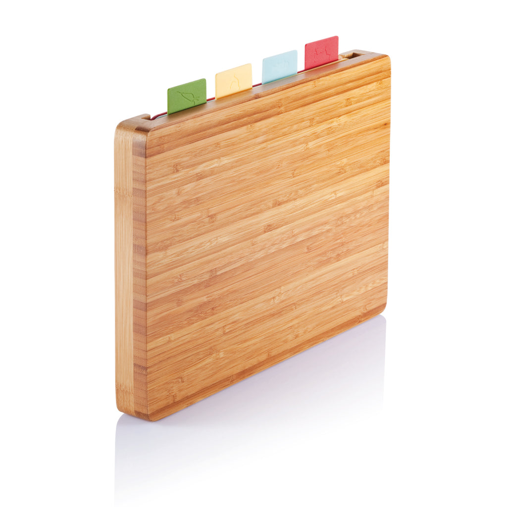 Cutting board with 4pcs hygienic boards - Brown