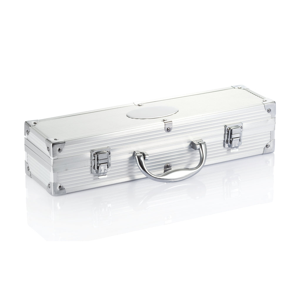 3 pcs barbecue set in aluminium box - Silver