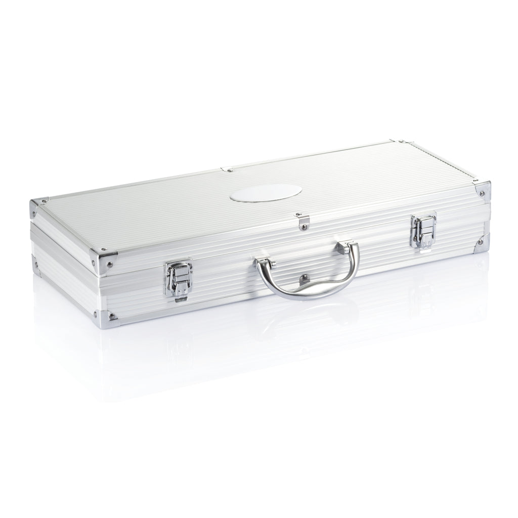 12 pcs barbecue set in aluminium box - Silver