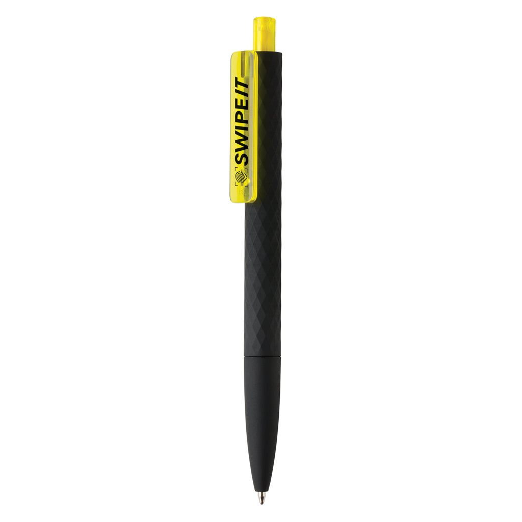 X3 RCS certified R-ABS black smooth touch pen - Yellow