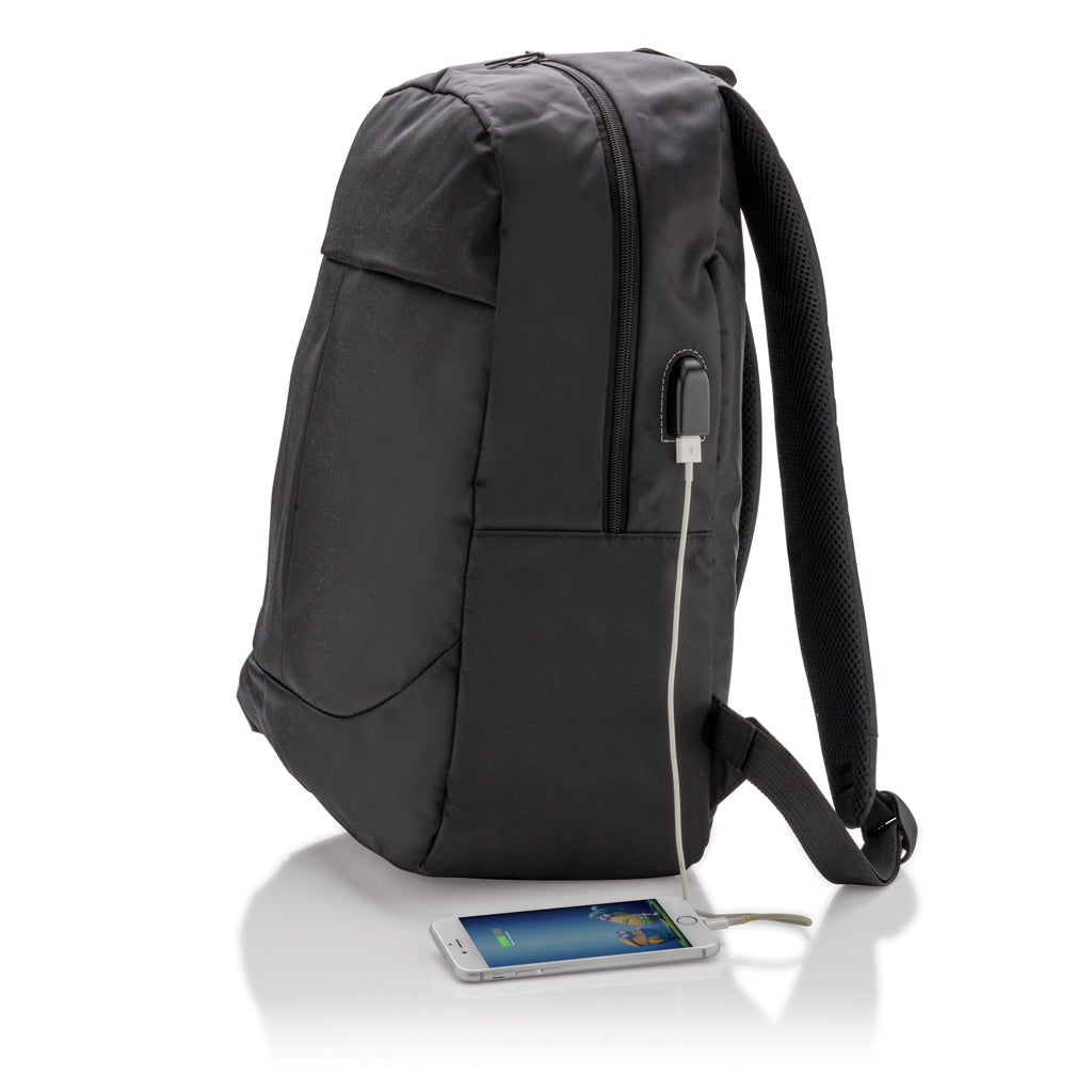 Power USB laptop backpack - Black