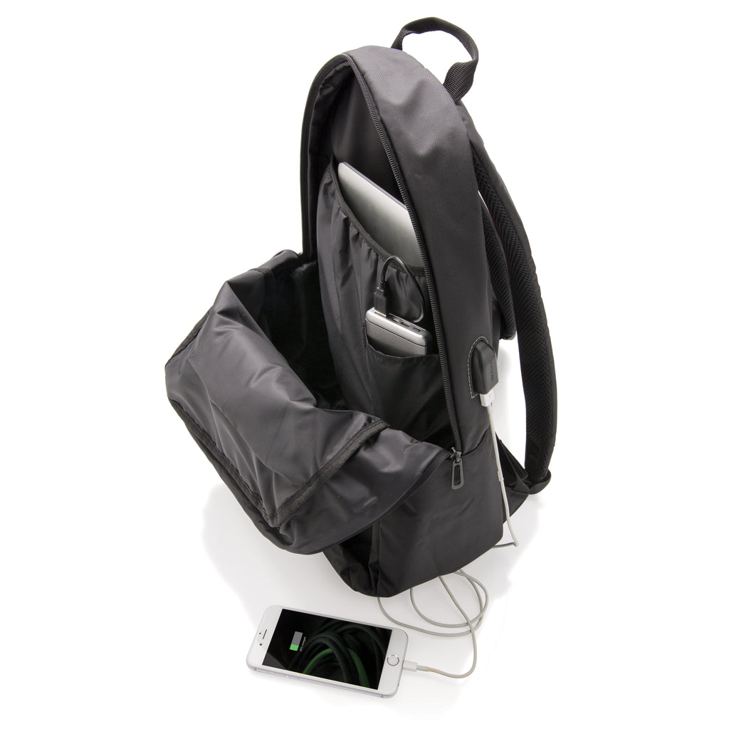 Power USB laptop backpack - Black