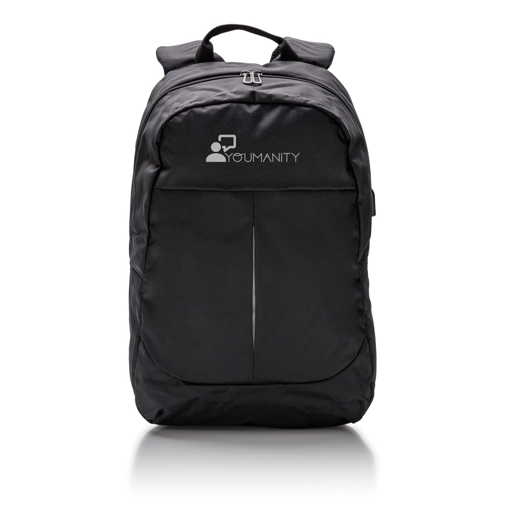 Power USB laptop backpack - Black