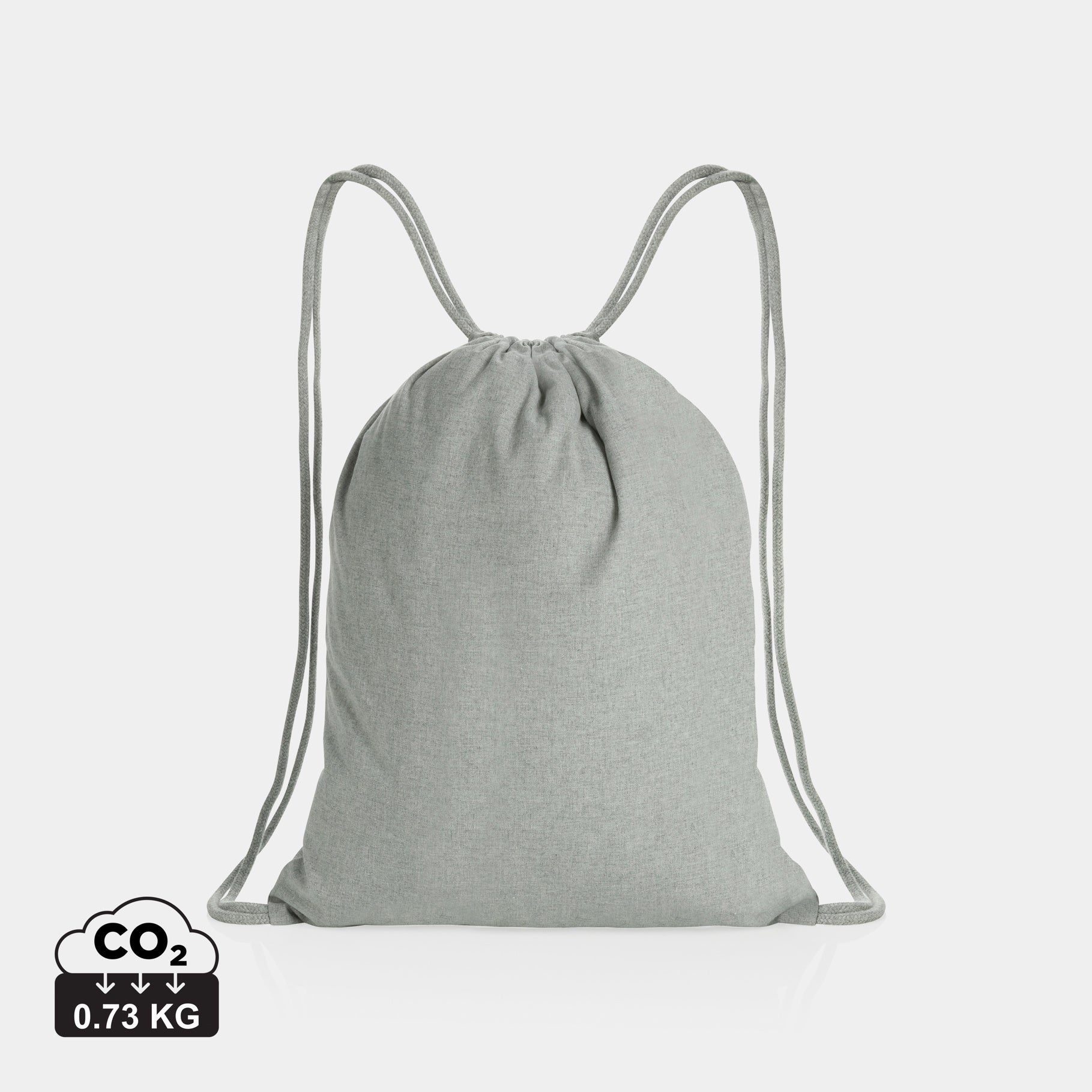 Impact AWARE™ recycled cotton drawstring backpack 145g