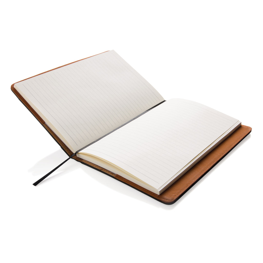 Notebook with phone pocket - Black