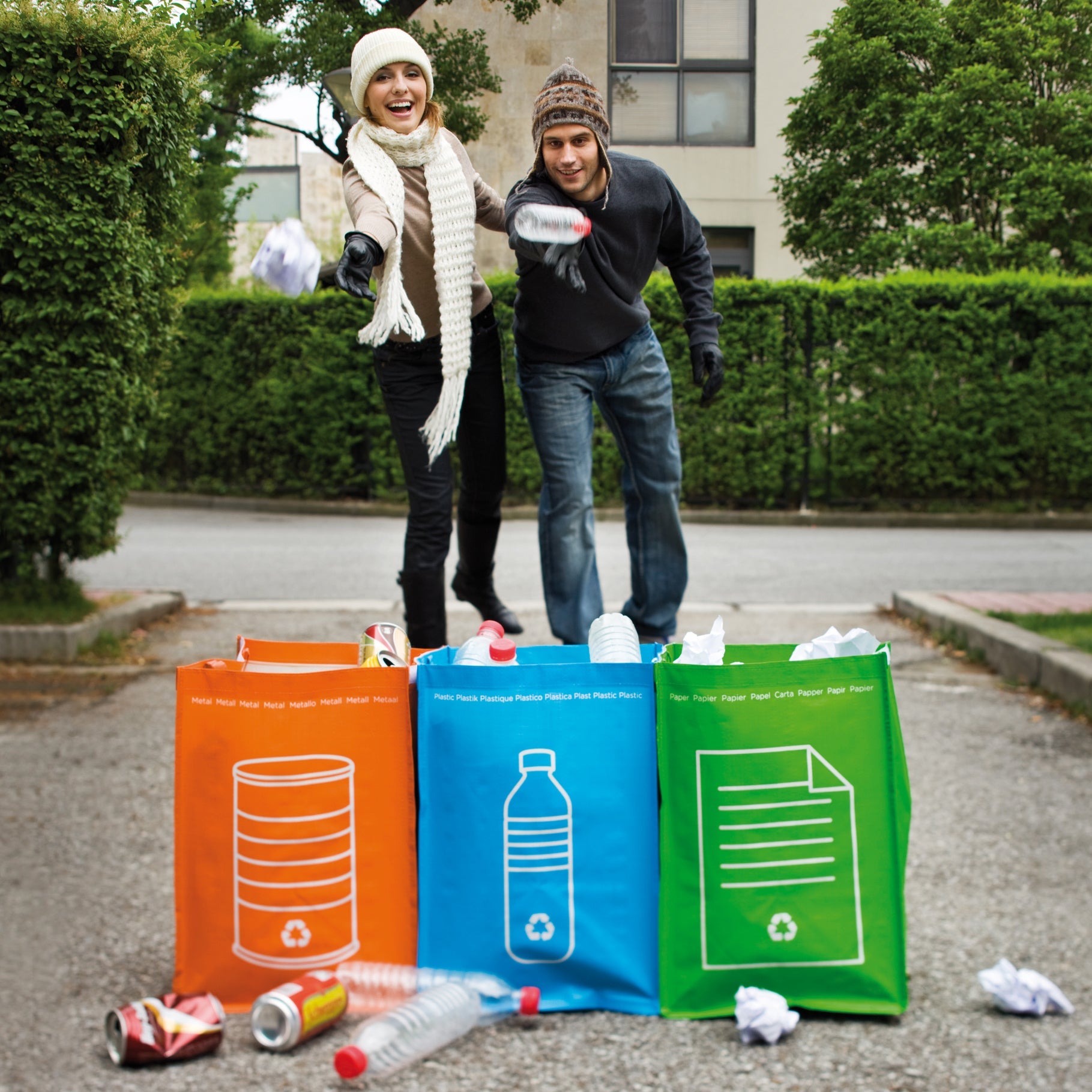 3pcs recycle waste bags - Indigo