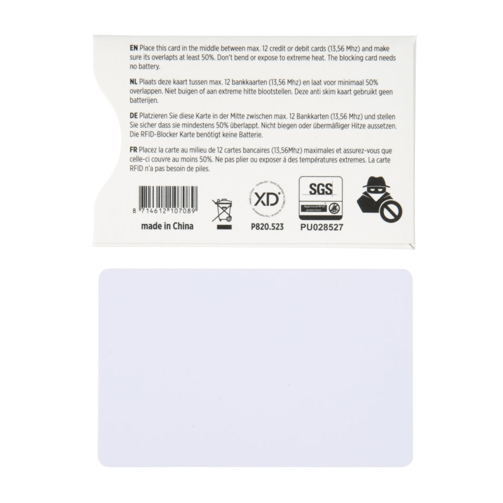 Anti-skimming RFID shield card with active jamming chip - White